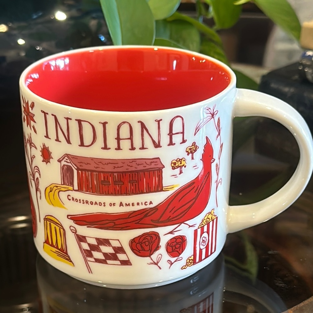 Starbucks Red and White Indiana Mug Dining Collection